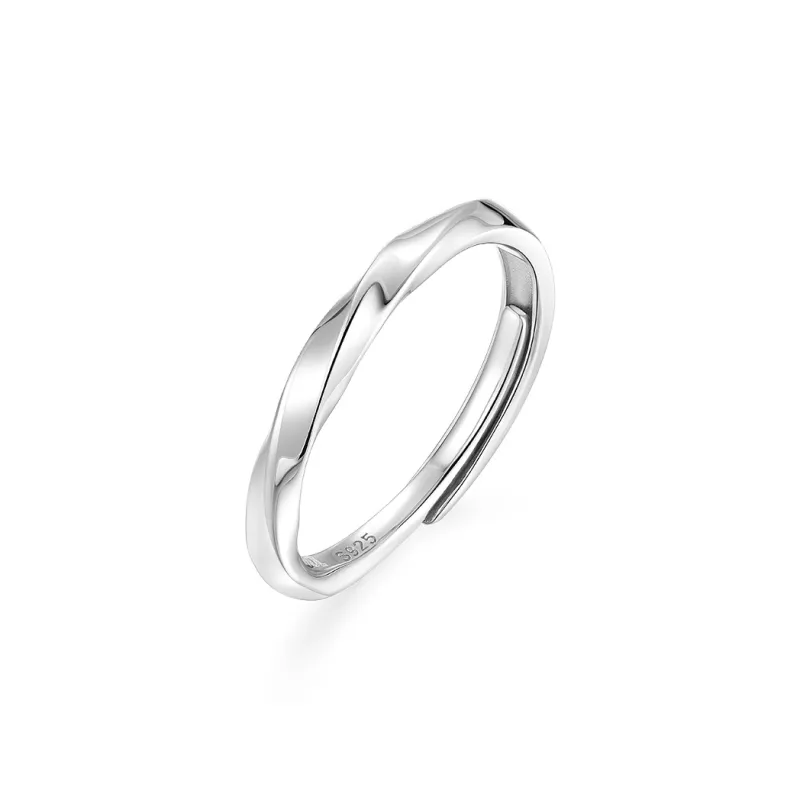 KADER Moebius Series 925 Sterling Silver Rings Unisex Silver white Gift Box-2