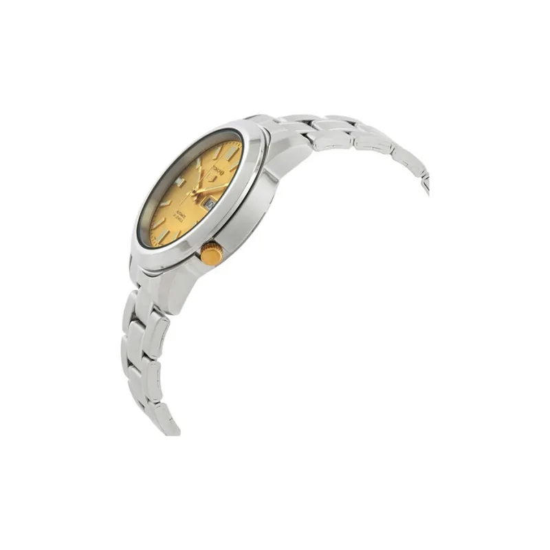 SEIKO Automatic Mechanical Movement Stainless Steel Strap Watch Unisex Gold Dial-2