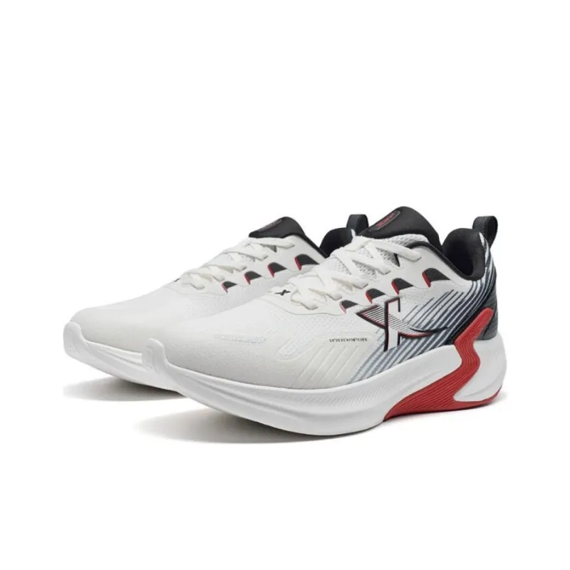 XTEP Cushioning Breathable Low Top Running Shoes Men's White Black Red-2