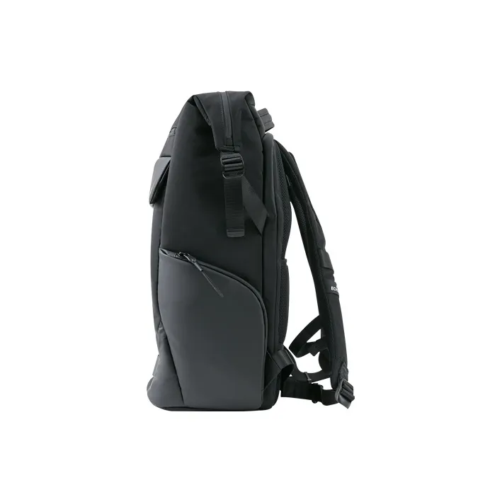 ECHOLAC Fabric Backpack Medium Size Unisex Black-3