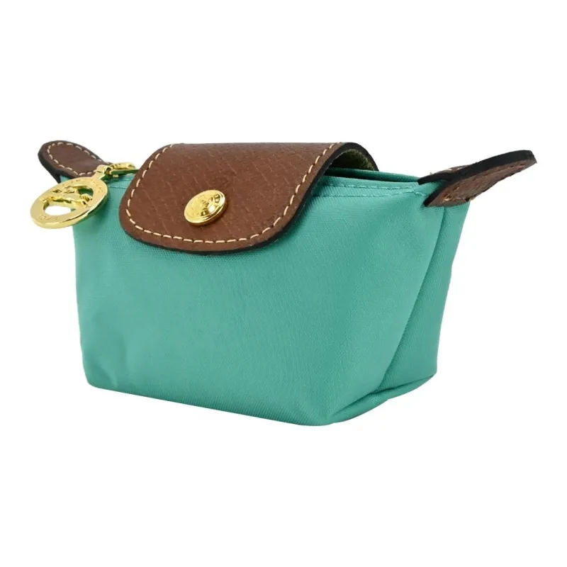 LONGCHAMP Le Pliage Cow Leather Trim Clutch Coin Purse Women's Turquoise-2