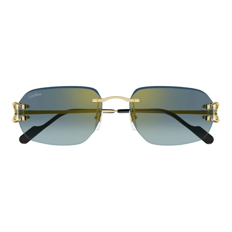 CARTIER Metal Aviator Sunglasses Unisex Gold-1