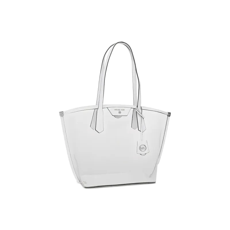 MICHAEL KORS Jane PVC Tote Bag, Shopping Bag, Handbag Large Size Women's Bright White-3