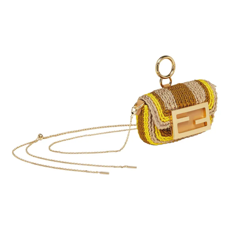 FENDI Calfskin Embroidered Tassel Bag Accessory Women's Multicolor-1