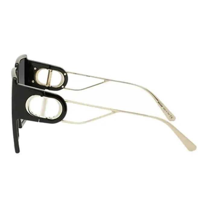 DIOR Plastic Irregular Shape Sunglasses Women's Black-3