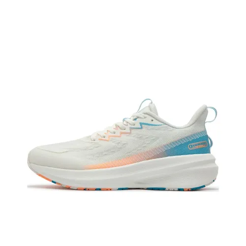361° Wear Resistant Low Top Casual Running Shoes Men's White Blue Orange