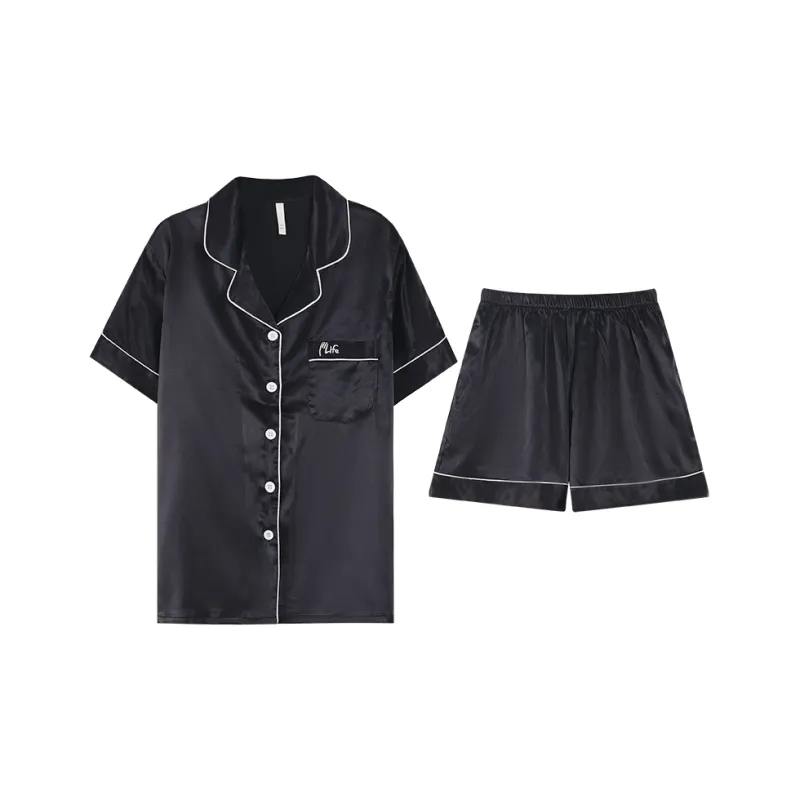 JinShaLa Pajama Set Women's Black-0