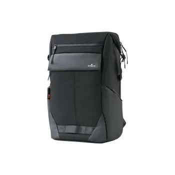 ECHOLAC Fabric Backpack Medium Size Unisex Black