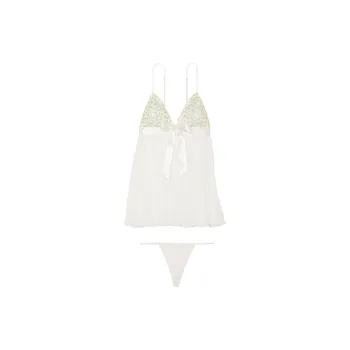 Victoria's Secret VERY SEXY Daisy ChainEmbroidery PleatedBabydollSet Underwear Set Women's