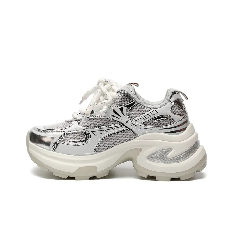 Zun'er Cushioning Anti Slip And Wear Resistant Low Top Chunky Sneakers Women's-3