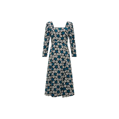 DVF Long-Sleeved Dresses Women's Blue/White