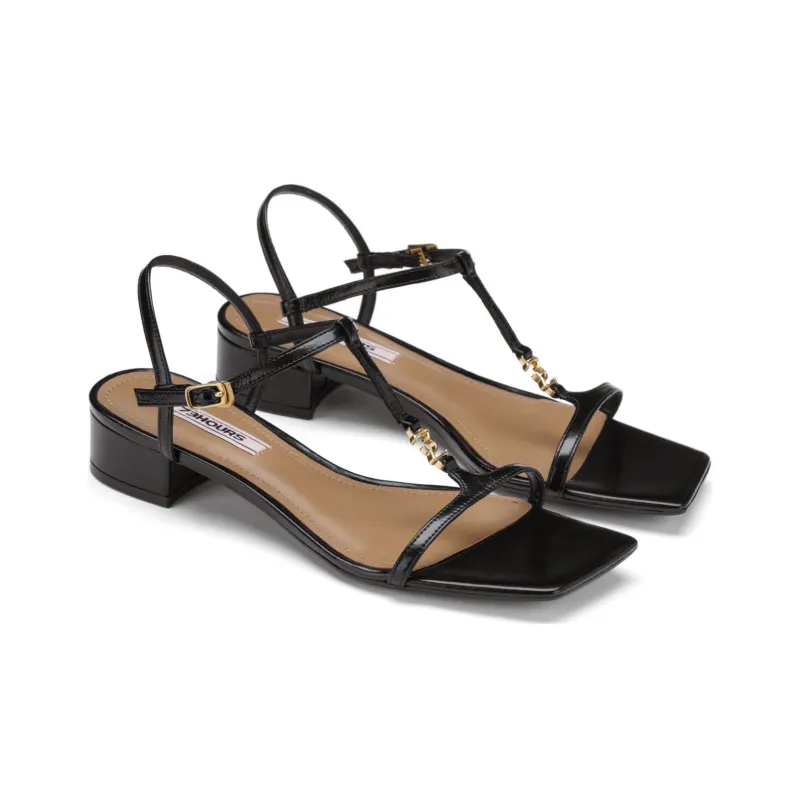 73Hours Gold Reflection Strap Sandals 3cm Women's-2