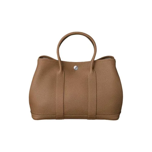 HERMES Garden Party Negonda Calfskin Handbag Women's 3G Alezan Chestnut