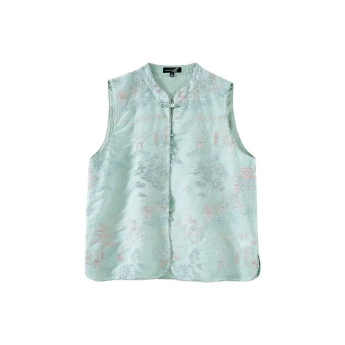 OUNIXUE Vests Women's Turquoise