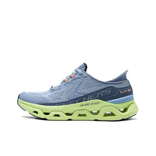 Skechers Cushioned Slip Resistant Low Top Casual Running Shoes Women's Blue