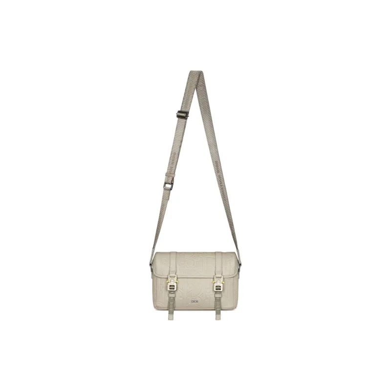 DIOR Hit The Road Grained Calfskin Messenger Bag, Shoulder Bag, Crossbody Bag Men's Beige-1