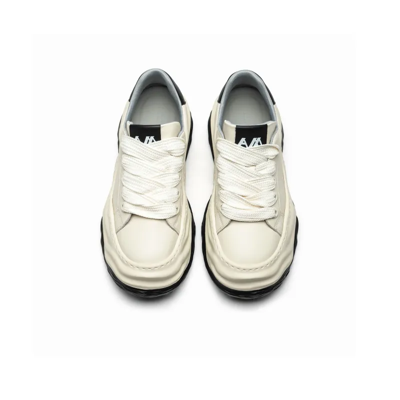 Anthony Miles Wear Resistant Height Increasing Low Top Skateboard Shoes Men's White-3