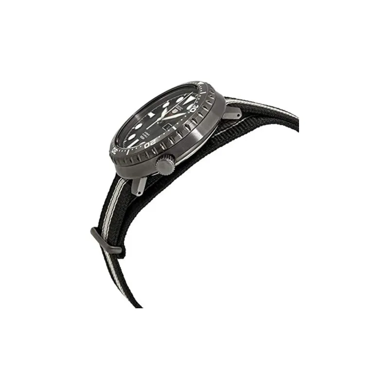 SEIKO Mechanical Movement Canvas Strap Watch Men's Watches Black Dial-2