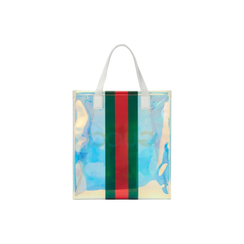 GUCCI Transparent Ethylene Tote Bag Shopping Bag Handbag Small Size Women's Transparent-2