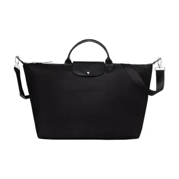 LONGCHAMP Le Pliage Néo Cow Leather Travel Bag Handbag Large Size Women's Black
