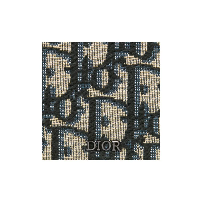 DIOR Jacquard Fabric Clutch Men's Beige & Black-4