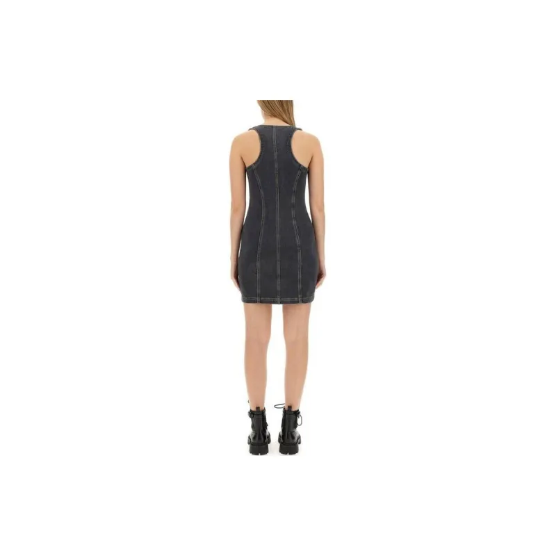 MOSCHINO Jeans Zip Detailed Mini Denim Dress-1