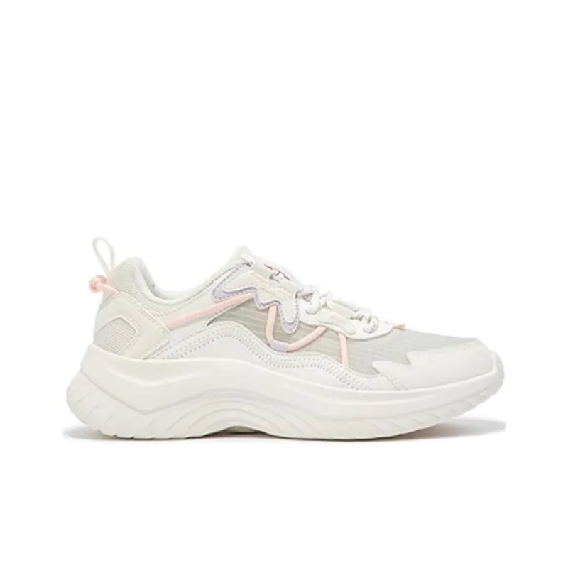 361° Anti Slip Wear Resistant Low Top Running Shoes Women's White Purple-1