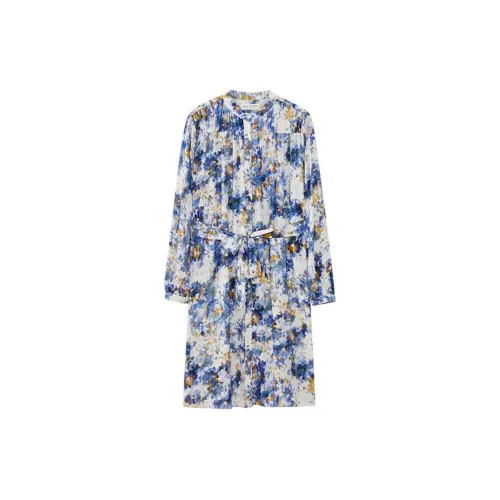 MARC OPOLO Long-Sleeved Dresses Women's Blue Floral Pattern