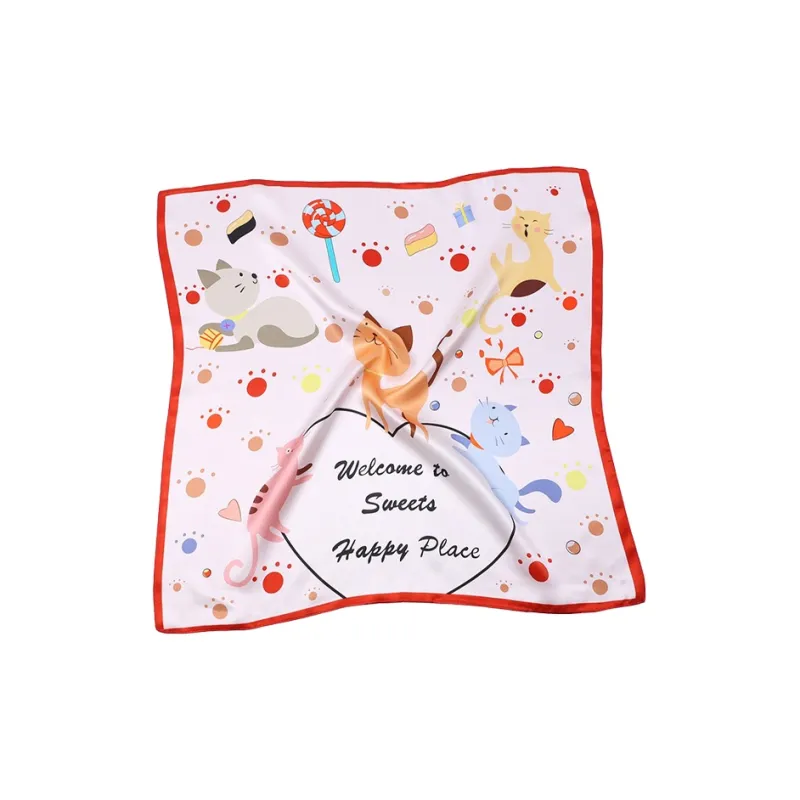 Eucalyptus Ornamentation Silk Scarves Women's-2