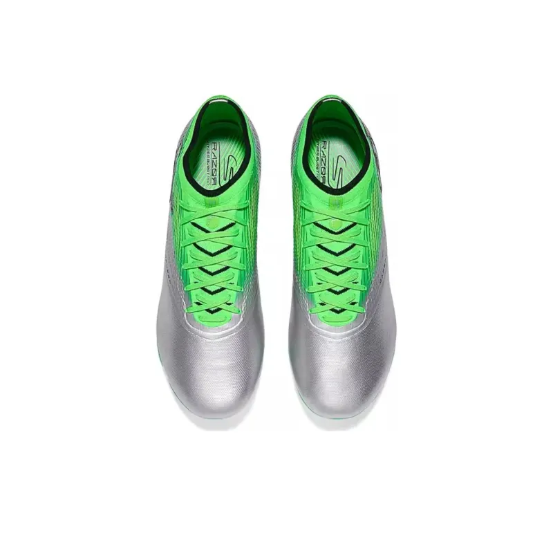 Skechers MEN'S GO BASKETBALL Artificial Ground Slip Resistant Coverage Soccer Shoes Men's Silver Green-3