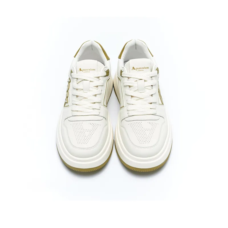 AQUASCUTUM [British Century Brand] Comfortable Color Blocking Small Platform Skateboard Shoes-17