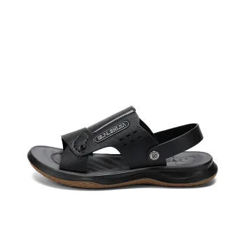 G.N.SHIJIA Beach Sandals Men Black/Dark Brown