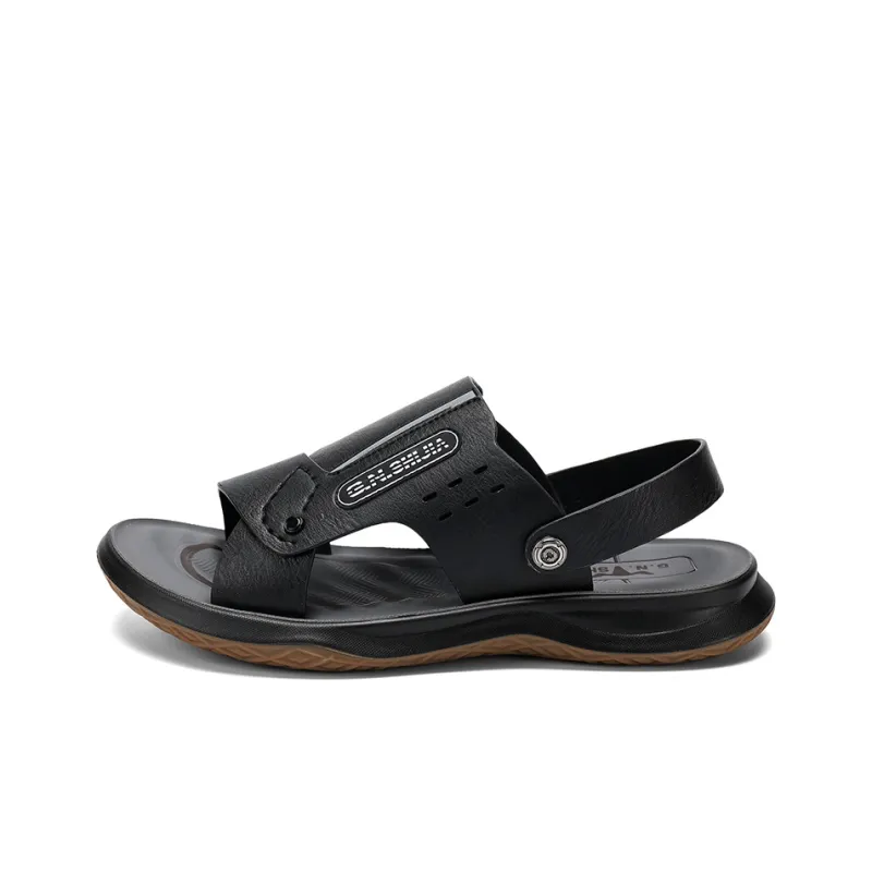 G.N.SHIJIA Beach Sandals Men Black/Dark Brown-0