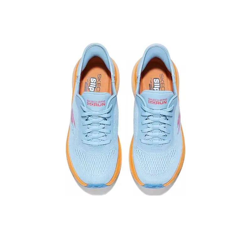 Skechers WOMEN'S GO Series Cushioned Slip Resistant Low Top Casual Y2K Vintage Running Shoes Women's Blue Orange-3
