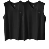 2 Pack (Black+Black) 100% cotton, Soft and Comfortable, Wide Shoulder, Classic Crew Neck