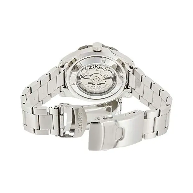 SEIKO Automatic Mechanical Movement Stainless Steel Strap Watch 44mm Men's Watch Black Dial-2