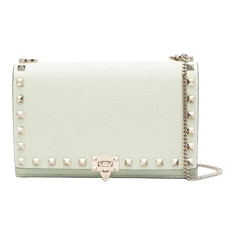 Valentino Rockstud Calfskin Envelope Bag Shoulder Bags Mini Women's Light Green-0