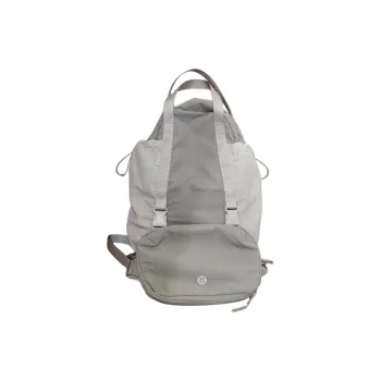 Lululemon Nylon Backpack Unisex Linen With White And Beige