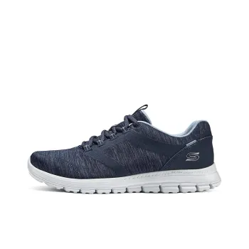 Skechers Cushioned Wear Resistant Lightweight Low Top Running Shoes Women's Navy