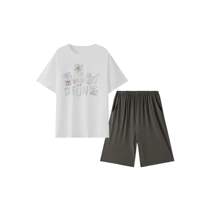 Disney Pajama Set Summer Men's White-0