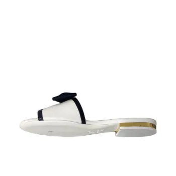 CHANEL Slide Slippers Women's White Black