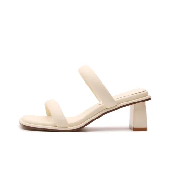 STELLA WEISZ Rubber Sole Leather Patchwork Cut Out Slip Resistant Abrasion Resistant Slide Slippers Women's