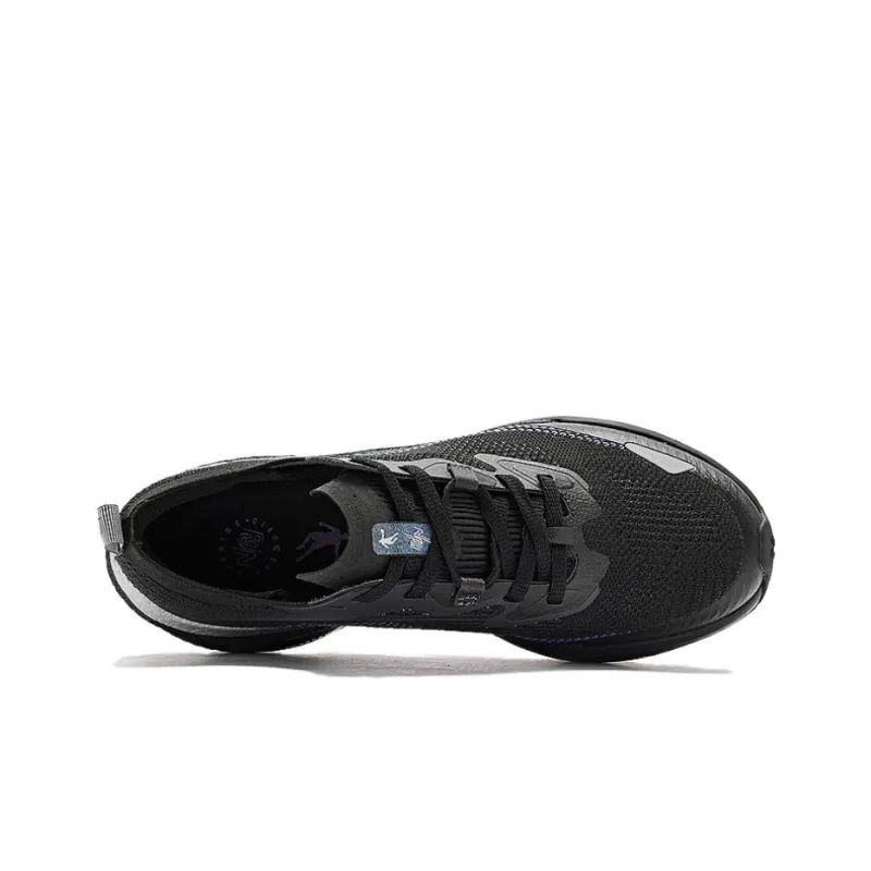 QIAODAN Anti Slip Wear Resistant Low Top Running Shoes Men's Black Silver-4