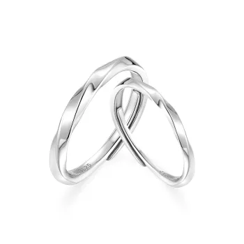 KADER Moebius Series 925 Sterling Silver Rings Unisex Silver white Gift Box