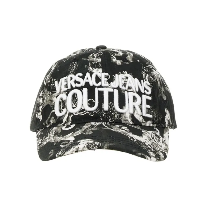VERSACE JEANS Baseball Caps Men's Black White-1