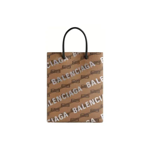 Balenciaga Polyurethane Shoulder Bag Crossbody Bag Handbag Large Size Women's Beige Brown