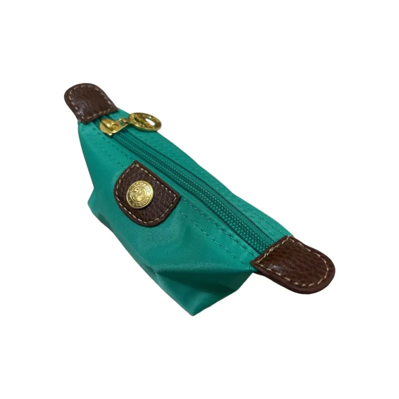 LONGCHAMP Le Pliage Cow Leather Trim Clutch Coin Purse Women's Turquoise-3