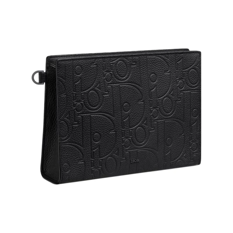 DIOR Leather Clutch Men's Black-1