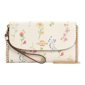COACH Gemma Leather Chain Bag Handbag Shoulder Bag Crossbody Bag Small Size Women's White