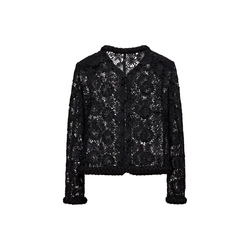 NancyCavally Cropped Coats Women's Black-1